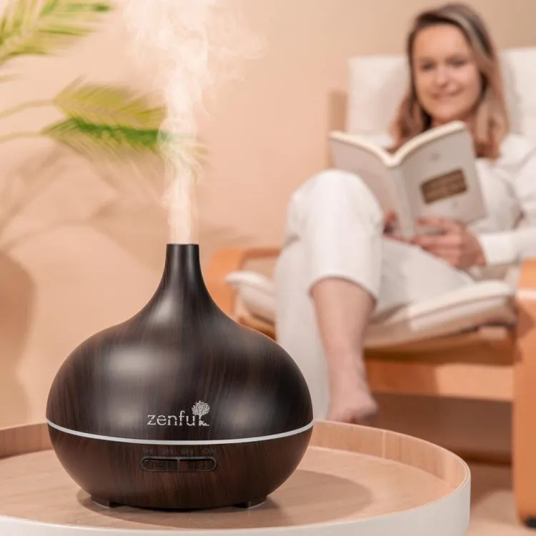Zenful aroma diffuser Dewdrop donker hout in interieur