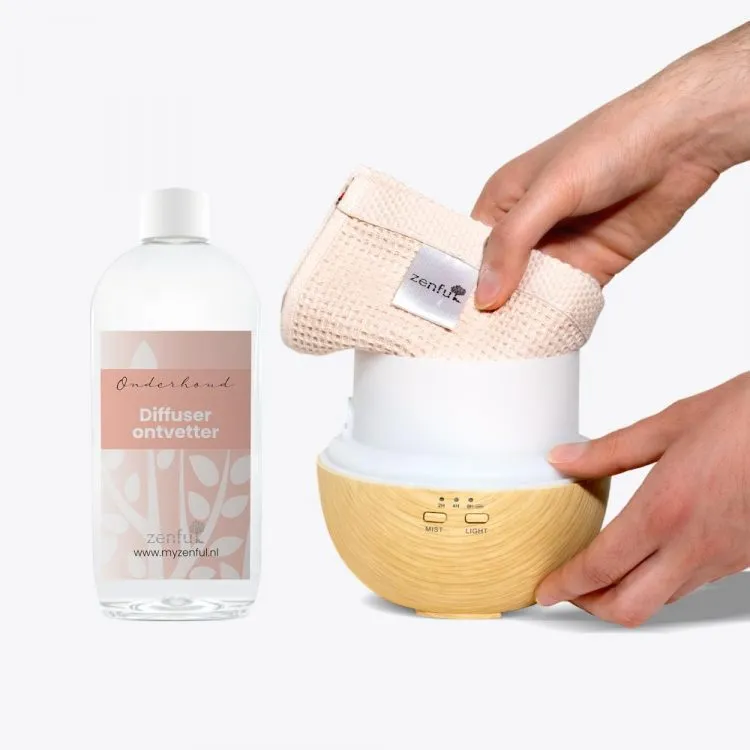 Zenful Oasis diffuser schoonmaken met Reinigingsdoek en Diffuser Ontvetter