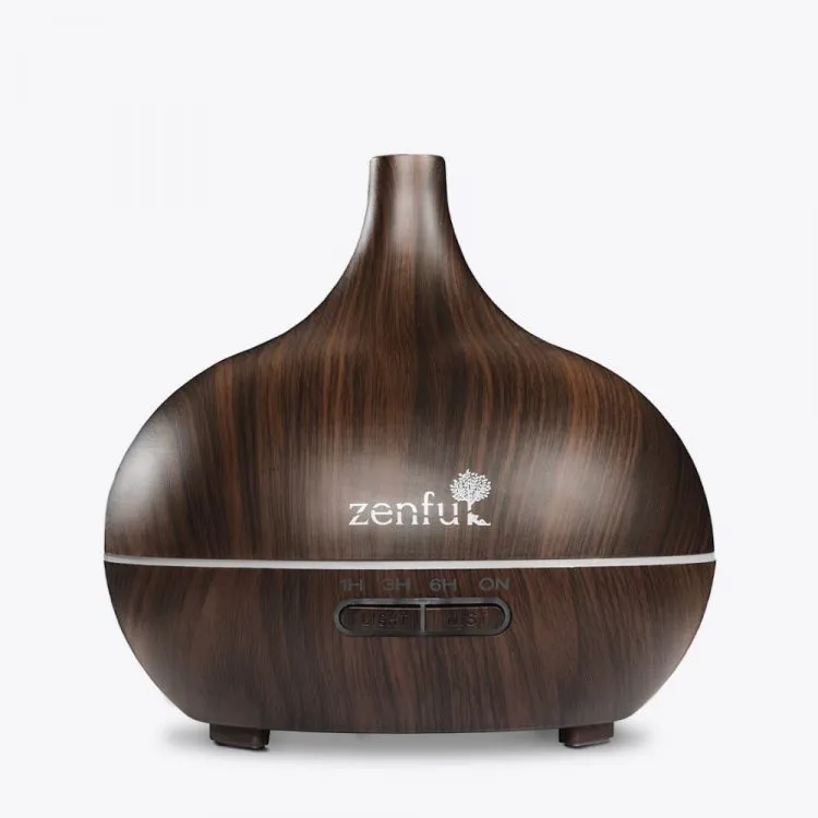 Dewdrop aroma diffuser zwart donker hout Zenful