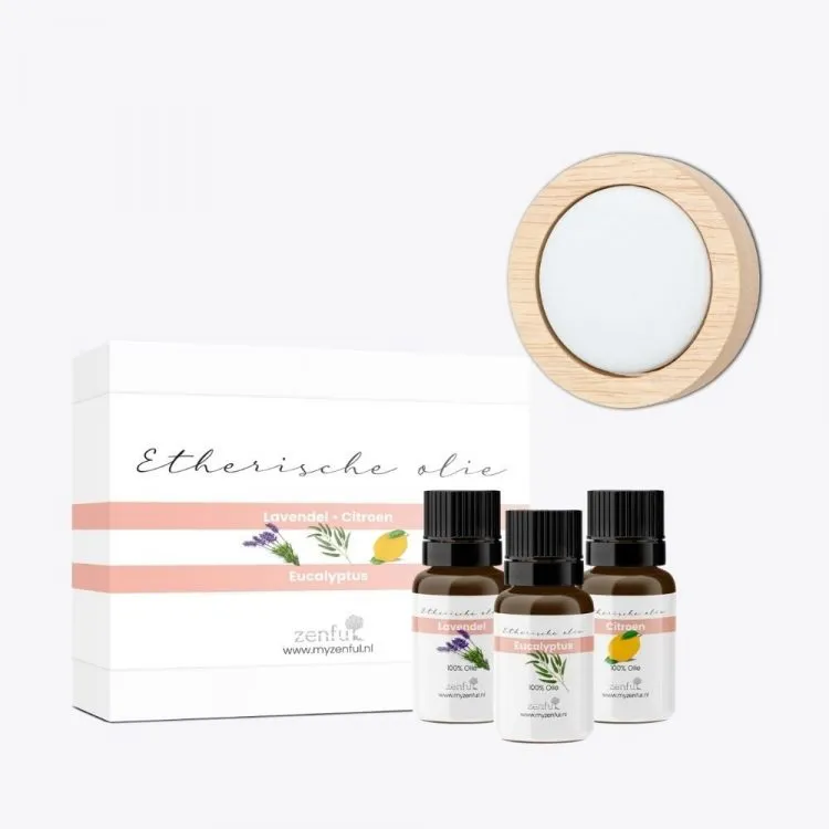 Zenful aromatherapie etherische olie set geursteen en etherische olie