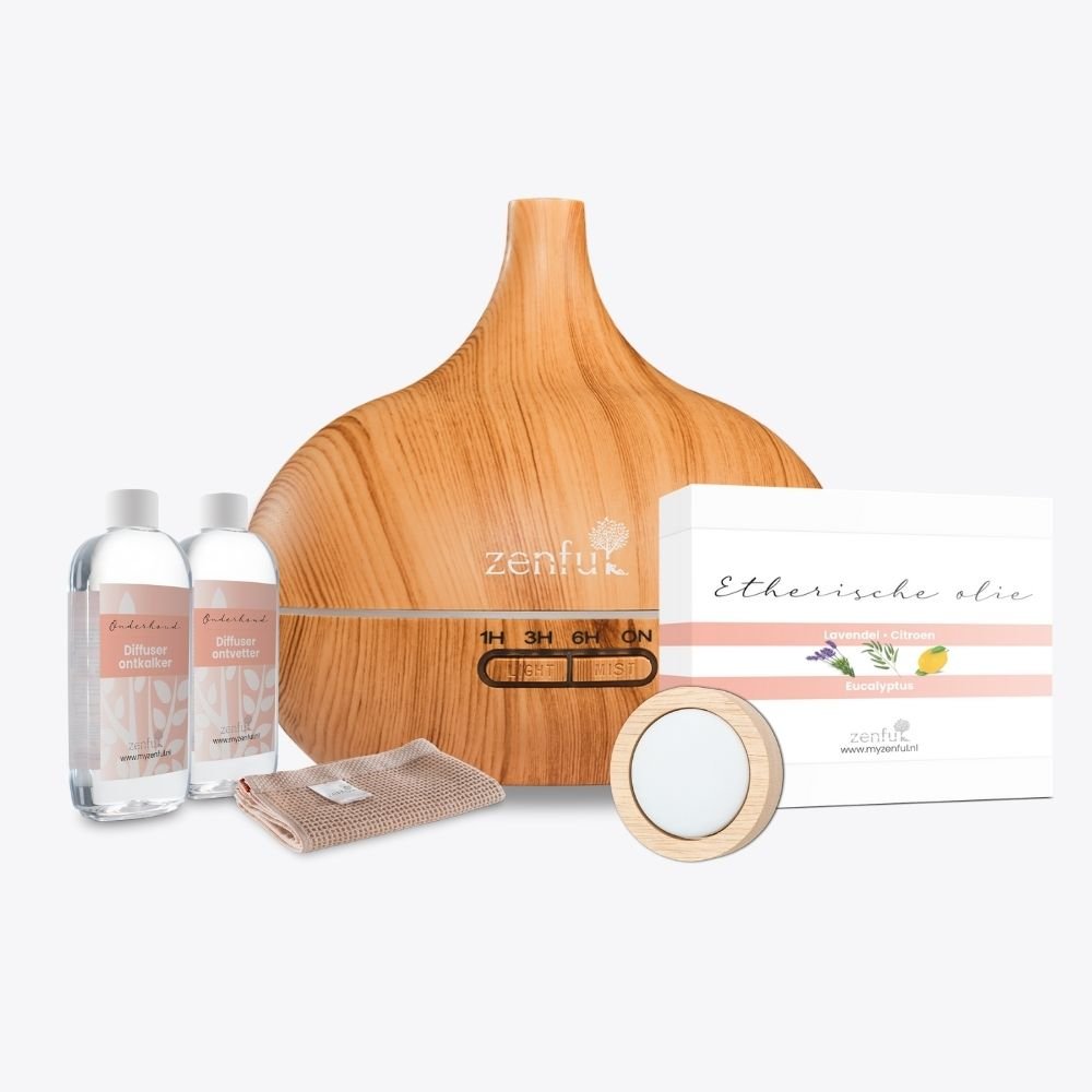 Image of Aromatherapie set compleet voor starters: Dewdrop licht hout