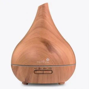Aroma Diffuser Recalma Witte Keramiek - Luchtbevochtiger Met 7 LED Kleuren, Timer, 120 Ml, Geschikt Voor Etherische Oliën Ultrasone Geurverspreider Etherische Olie