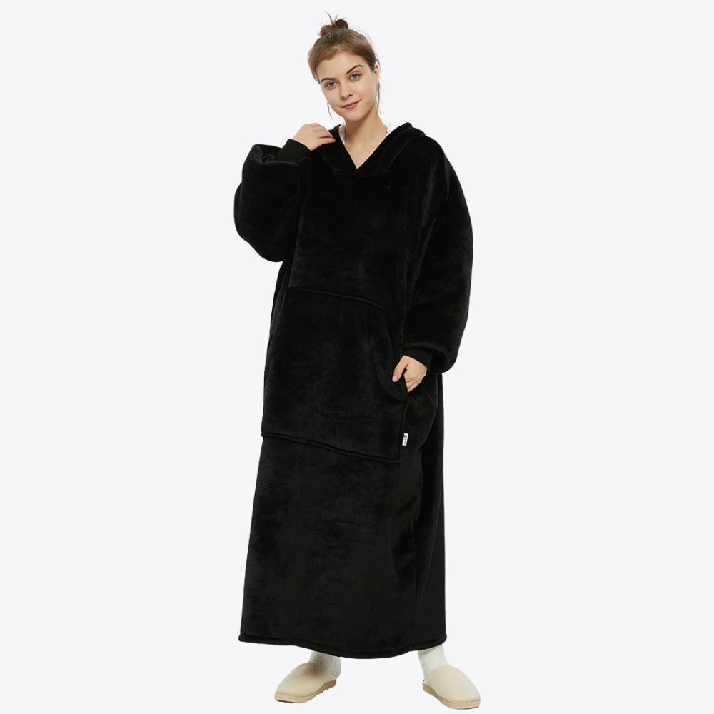 Zwarte hoodie deken lang van Zenful