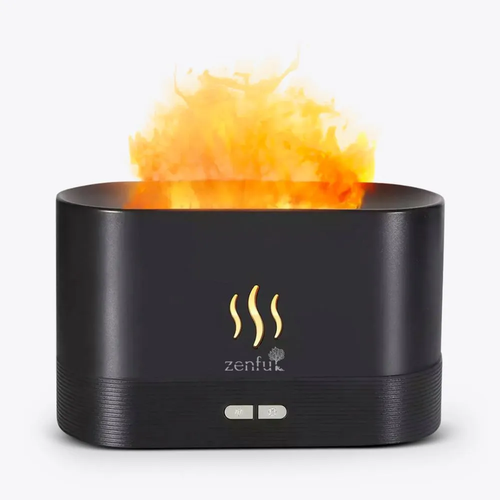 Flame aroma diffuser met vlam effect en luchtbevochtiger zwart