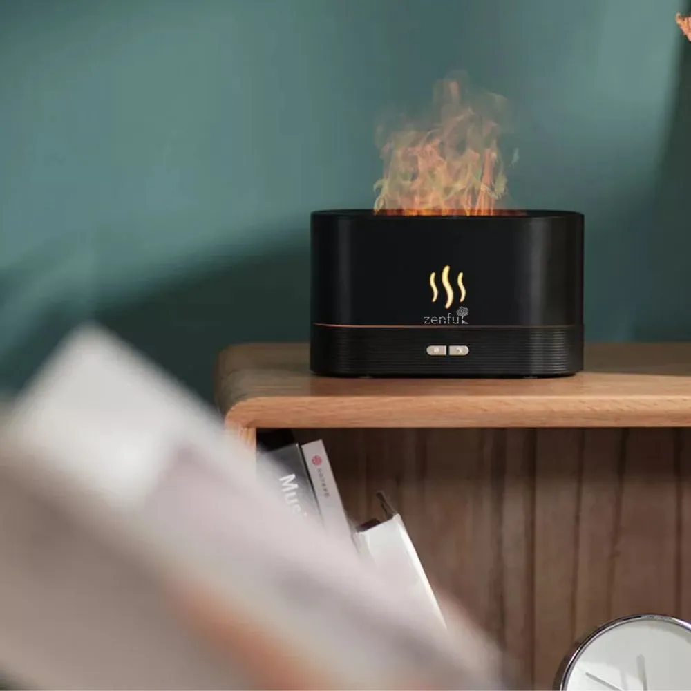 Flame Diffuser Aroma diffuser vlam effect zwart Zenful