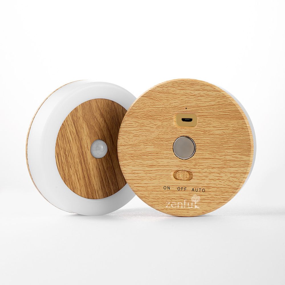 Wandlamp Rond Hout - Led - Sensor - Oplaadbaar - Draadloos - Afbeelding 4