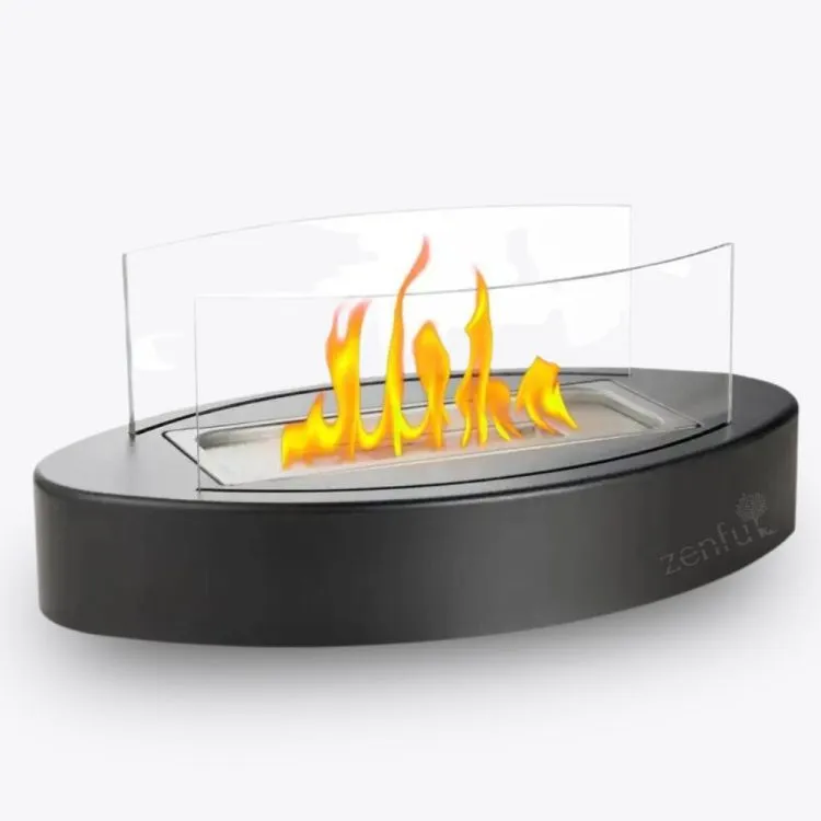 Bio ethanol tafelhaard terrashaard tafelbrander sfeerhaard ovaal zwart Zenful
