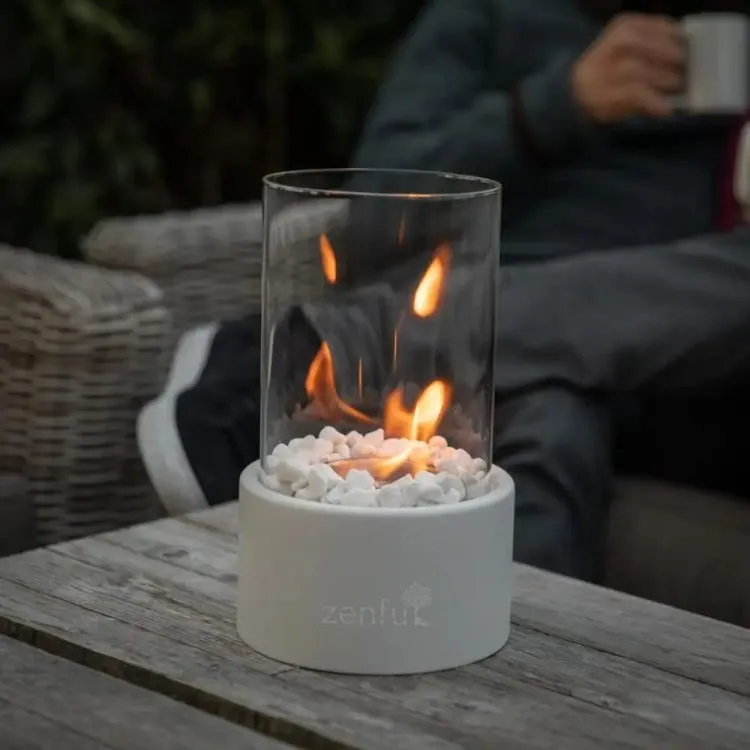 Sfeerhaard bio ethanol haard buiten in gebruik buitenhaard