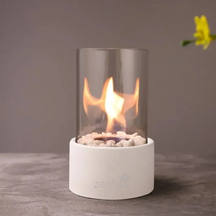 haard voor bio ethanol in gebruik vuur vlam prachtig design wit