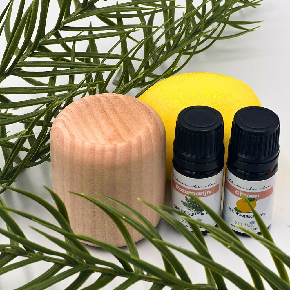 Aromablok voor essentiële olie en aromatherapie van hout rond - Afbeelding 3