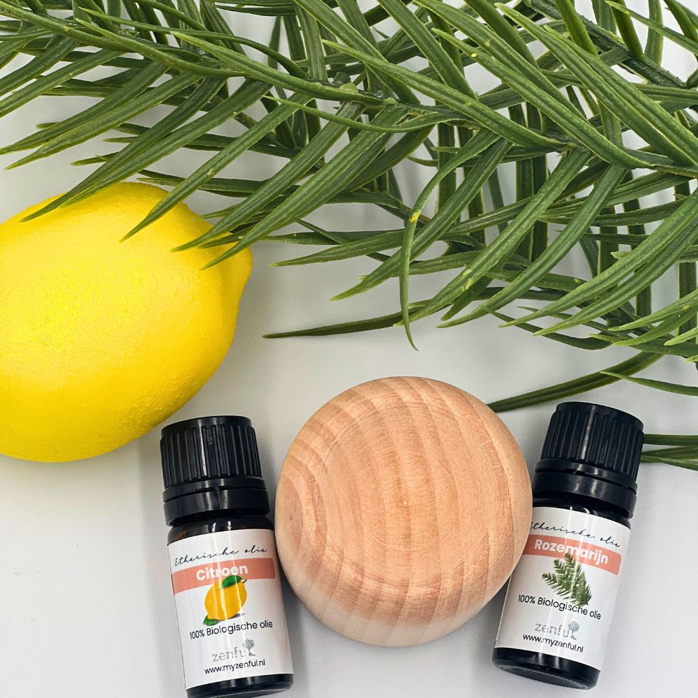 Aromablok voor essentiële olie en aromatherapie van hout rond - Afbeelding 2