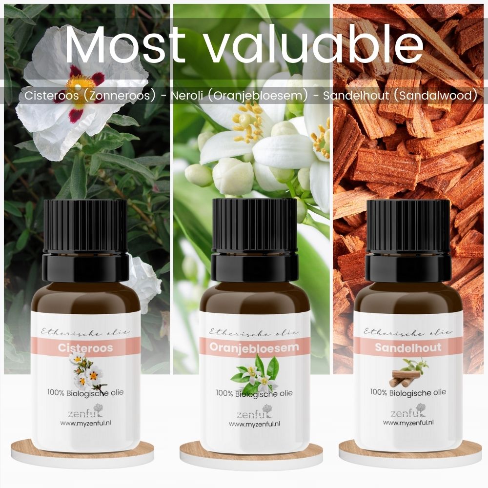 Most valuable zeldzame etherische olien neroli sandelhout en zonneroos oranjebloesem sandalwood