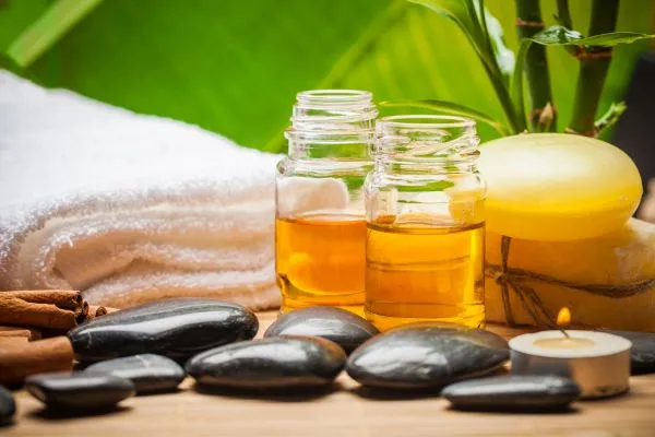 Ontspanning voor massage stenen olie en meer