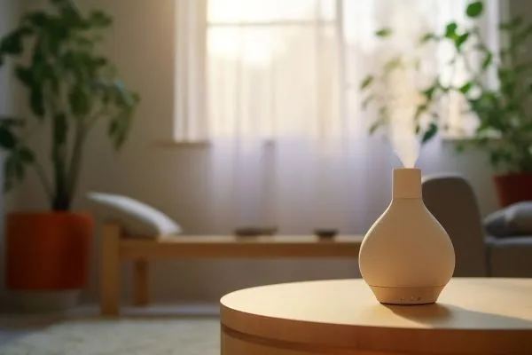 Diffuser op tafel is etherische olie verdampen gevaarlijk