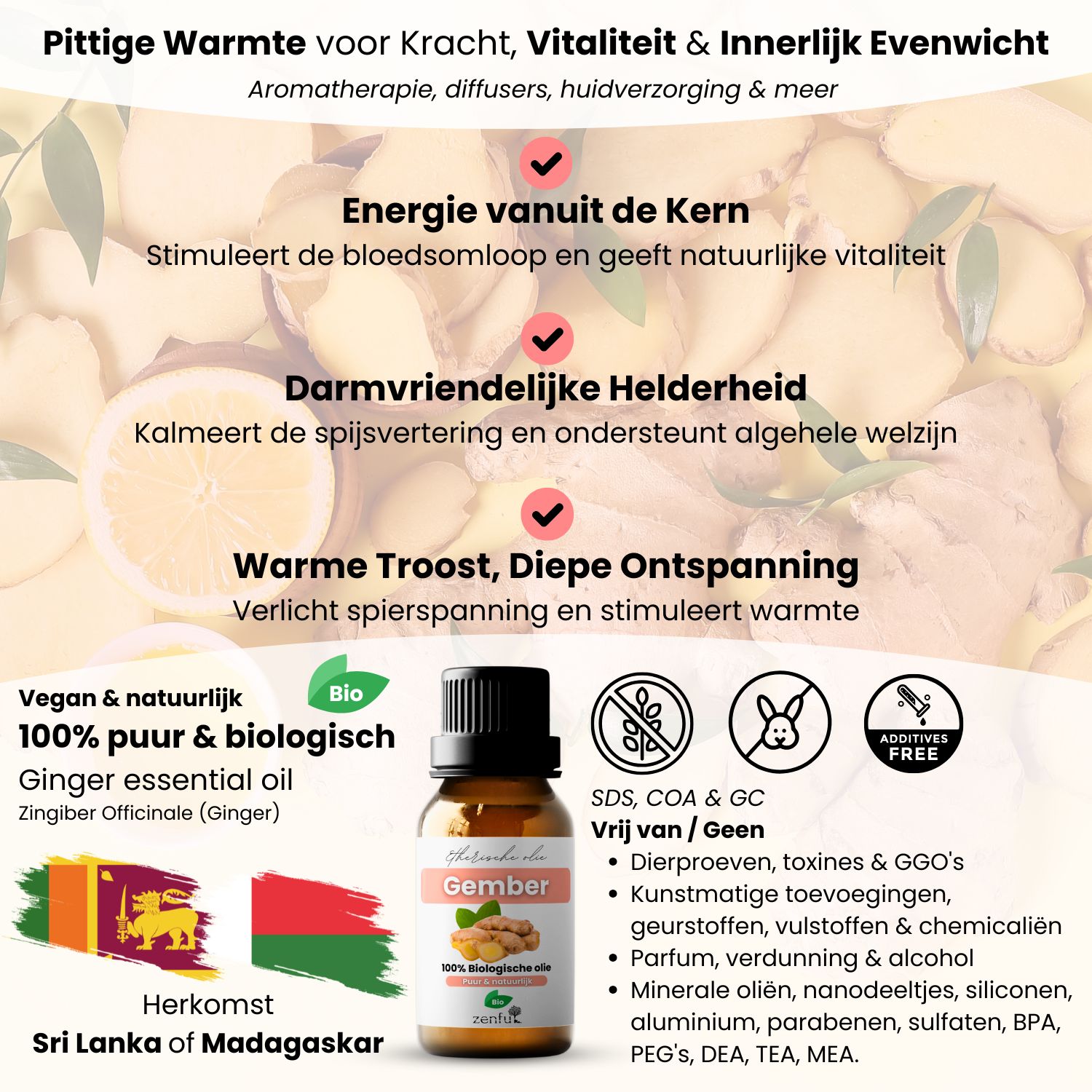 Gember olie werking waar goed voor toepassing info